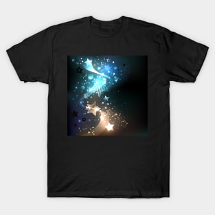 Glowing Blue Stars ( Abstract Background ) T-Shirt